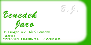 benedek jaro business card