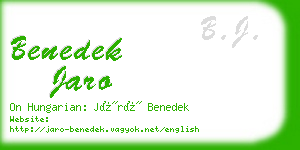 benedek jaro business card